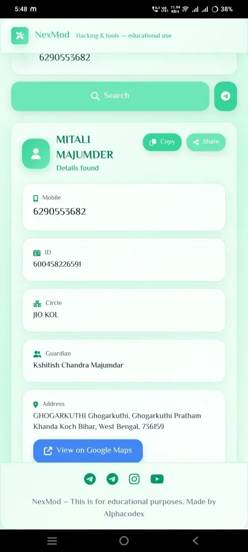 Screenshot of Num2Info